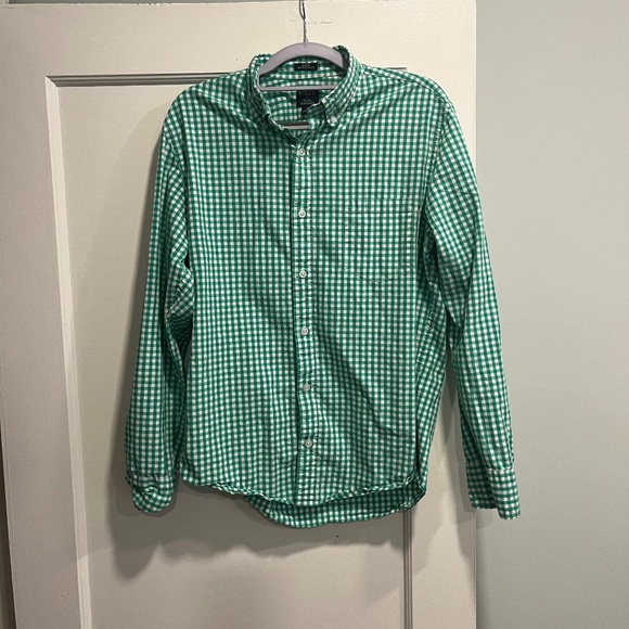 J crew men’s green gingham shirt - Picture 1 of 3